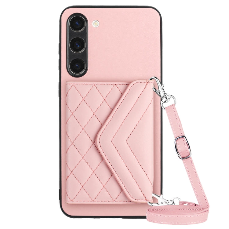 Rhombic Texture Card Bag RFID Phone Case with Long Lanyard, For Samsung Galaxy A25 5G, For Samsung Galaxy S23 FE 5G, For Samsung Galaxy A24 4G, For Samsung Galaxy A04e 4G / M04 4G, For Samsung Galaxy A34 5G, For Samsung Galaxy A54 5G                   ...