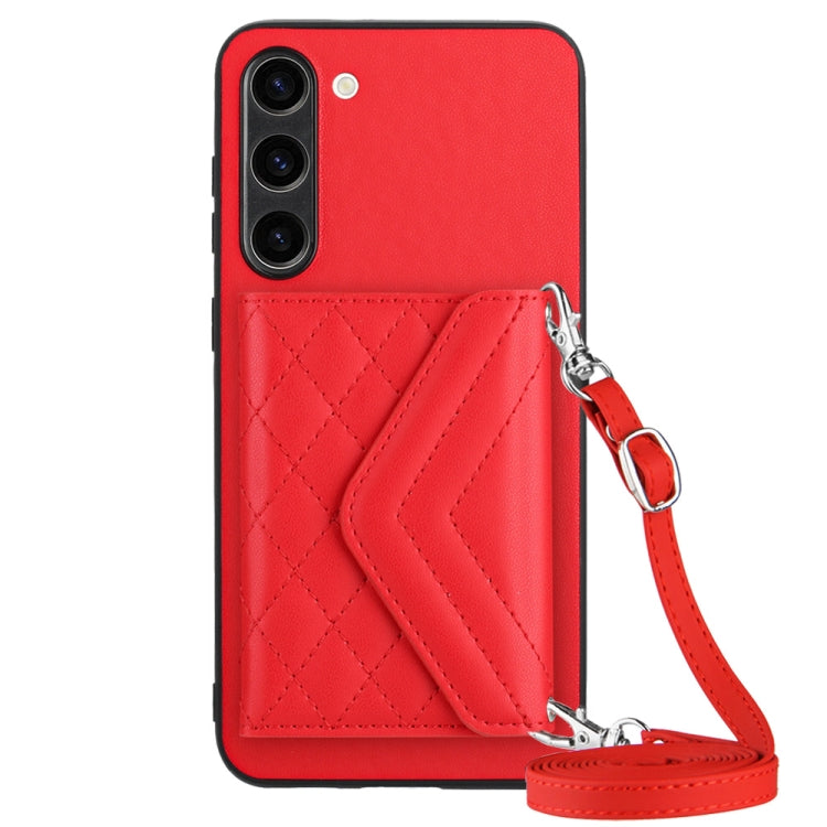 Rhombic Texture Card Bag RFID Phone Case with Long Lanyard, For Samsung Galaxy A25 5G, For Samsung Galaxy S23 FE 5G, For Samsung Galaxy A24 4G, For Samsung Galaxy A04e 4G / M04 4G, For Samsung Galaxy A34 5G, For Samsung Galaxy A54 5G                   ...