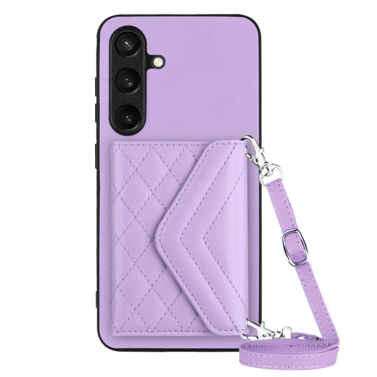 Rhombic Texture Card Bag RFID Phone Case with Long Lanyard, For Samsung Galaxy A55, For Samsung Galaxy A35, For Samsung Galaxy S24 Ultra 5G, For Samsung Galaxy S24+ 5G, For Samsung Galaxy S24 5G, For Samsung Galaxy A15, For Samsung Galaxy A05 4G       ...