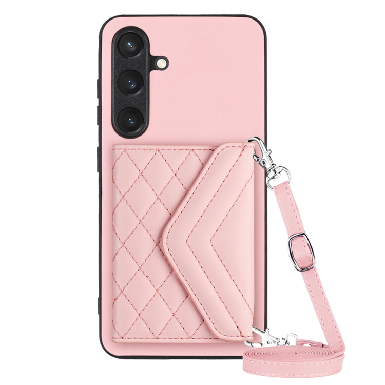 Rhombic Texture Card Bag RFID Phone Case with Long Lanyard, For Samsung Galaxy A55, For Samsung Galaxy A35, For Samsung Galaxy S24 Ultra 5G, For Samsung Galaxy S24+ 5G, For Samsung Galaxy S24 5G, For Samsung Galaxy A15, For Samsung Galaxy A05 4G       ...