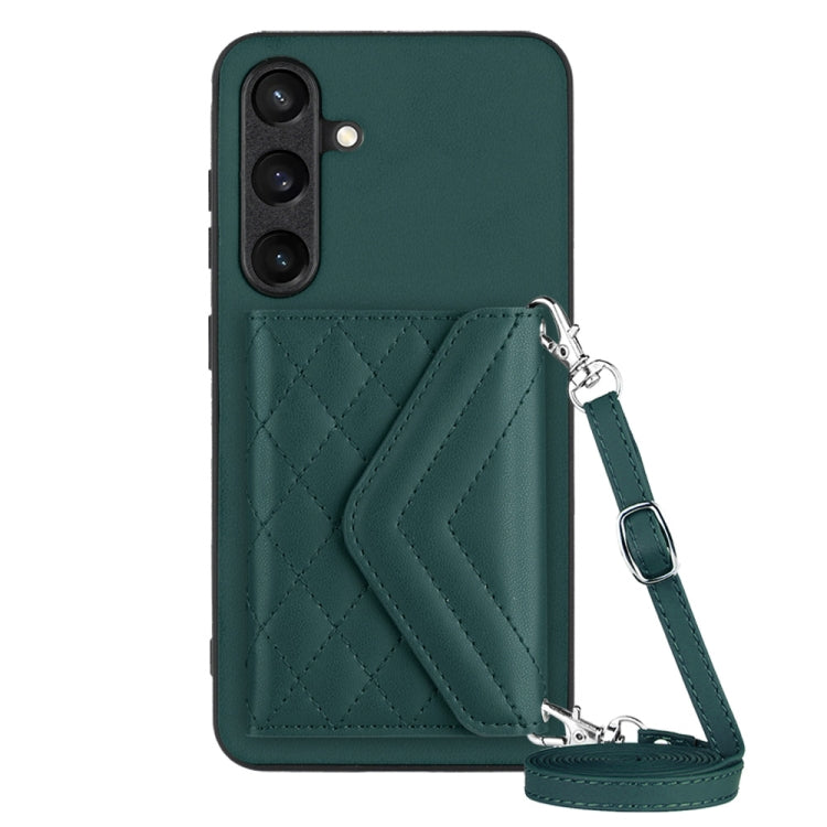 Rhombic Texture Card Bag RFID Phone Case with Long Lanyard, For Samsung Galaxy A55, For Samsung Galaxy A35, For Samsung Galaxy S24 Ultra 5G, For Samsung Galaxy S24+ 5G, For Samsung Galaxy S24 5G, For Samsung Galaxy A15, For Samsung Galaxy A05 4G       ...