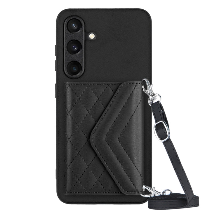 Rhombic Texture Card Bag RFID Phone Case with Long Lanyard, For Samsung Galaxy A55, For Samsung Galaxy A35, For Samsung Galaxy S24 Ultra 5G, For Samsung Galaxy S24+ 5G, For Samsung Galaxy S24 5G, For Samsung Galaxy A15, For Samsung Galaxy A05 4G       ...