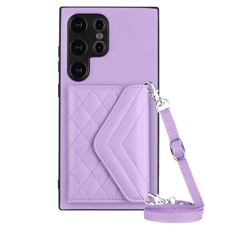 Rhombic Texture Card Bag RFID Phone Case with Long Lanyard, For Samsung Galaxy A55, For Samsung Galaxy A35, For Samsung Galaxy S24 Ultra 5G, For Samsung Galaxy S24+ 5G, For Samsung Galaxy S24 5G, For Samsung Galaxy A15, For Samsung Galaxy A05 4G       ...