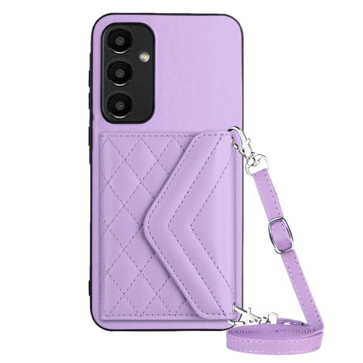 Rhombic Texture Card Bag RFID Phone Case with Long Lanyard, For Samsung Galaxy A55, For Samsung Galaxy A35, For Samsung Galaxy S24 Ultra 5G, For Samsung Galaxy S24+ 5G, For Samsung Galaxy S24 5G, For Samsung Galaxy A15, For Samsung Galaxy A05 4G       ...