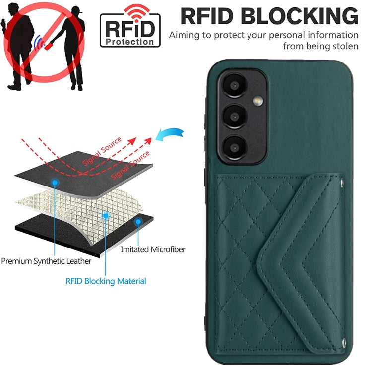 Rhombic Texture Card Bag RFID Phone Case with Long Lanyard, For Samsung Galaxy A55, For Samsung Galaxy A35, For Samsung Galaxy S24 Ultra 5G, For Samsung Galaxy S24+ 5G, For Samsung Galaxy S24 5G, For Samsung Galaxy A15, For Samsung Galaxy A05 4G       ...