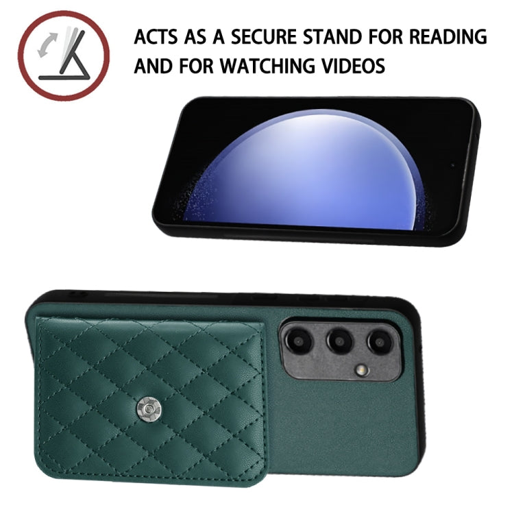 Rhombic Texture Card Bag RFID Phone Case with Long Lanyard, For Samsung Galaxy A55, For Samsung Galaxy A35, For Samsung Galaxy S24 Ultra 5G, For Samsung Galaxy S24+ 5G, For Samsung Galaxy S24 5G, For Samsung Galaxy A15, For Samsung Galaxy A05 4G       ...