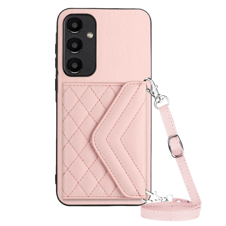 Rhombic Texture Card Bag RFID Phone Case with Long Lanyard, For Samsung Galaxy A55, For Samsung Galaxy A35, For Samsung Galaxy S24 Ultra 5G, For Samsung Galaxy S24+ 5G, For Samsung Galaxy S24 5G, For Samsung Galaxy A15, For Samsung Galaxy A05 4G       ...