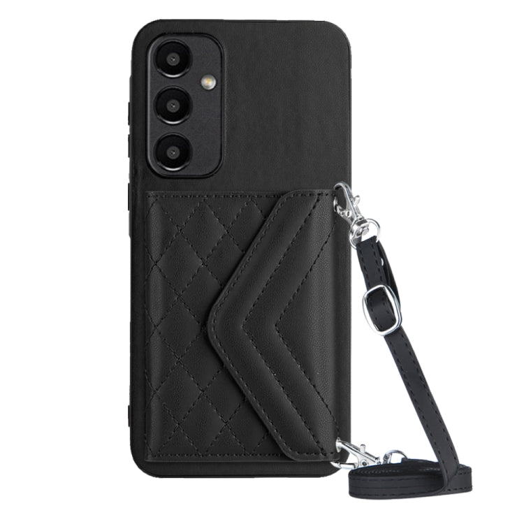 Rhombic Texture Card Bag RFID Phone Case with Long Lanyard, For Samsung Galaxy A55, For Samsung Galaxy A35, For Samsung Galaxy S24 Ultra 5G, For Samsung Galaxy S24+ 5G, For Samsung Galaxy S24 5G, For Samsung Galaxy A15, For Samsung Galaxy A05 4G       ...