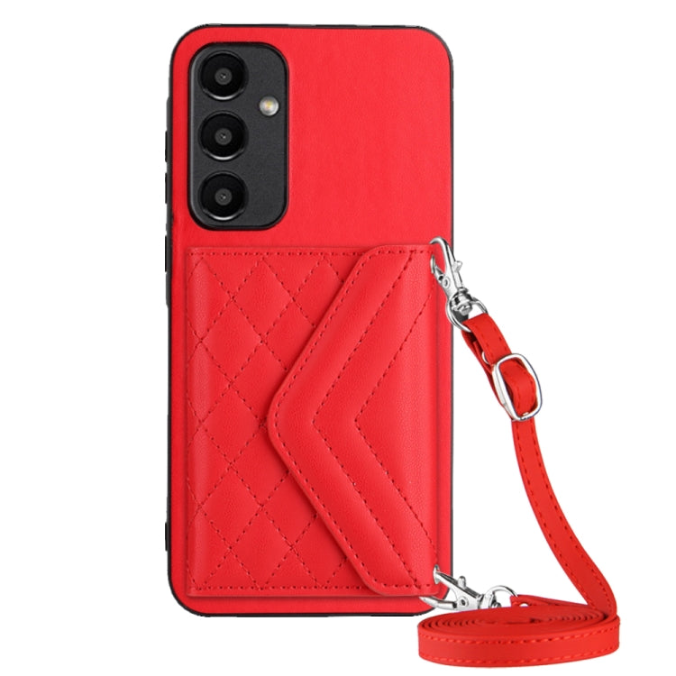 Rhombic Texture Card Bag RFID Phone Case with Long Lanyard, For Samsung Galaxy A55, For Samsung Galaxy A35, For Samsung Galaxy S24 Ultra 5G, For Samsung Galaxy S24+ 5G, For Samsung Galaxy S24 5G, For Samsung Galaxy A15, For Samsung Galaxy A05 4G       ...