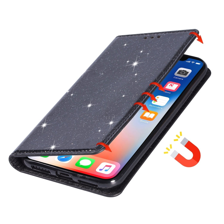 Ultrathin Glitter Magnetic Horizontal Flip Leather Case with Holder & Card Slots, For Huawei P Smart+ 2019, For Huawei P20 Lite, For Huawei P20 Pro, For Huawei P30, For Huawei P30 Lite, For Huawei Y7 (2019), For Huawei Y6 (2019)