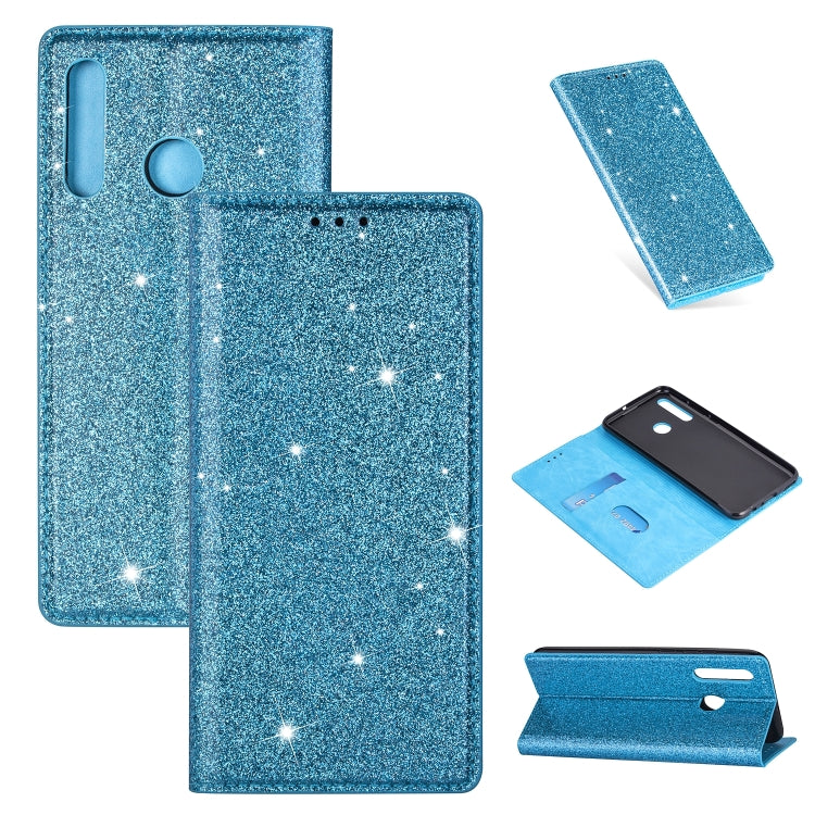 Ultrathin Glitter Magnetic Horizontal Flip Leather Case with Holder & Card Slots, For Huawei P Smart+ 2019, For Huawei P20 Lite, For Huawei P20 Pro, For Huawei P30, For Huawei P30 Lite, For Huawei Y7 (2019), For Huawei Y6 (2019)