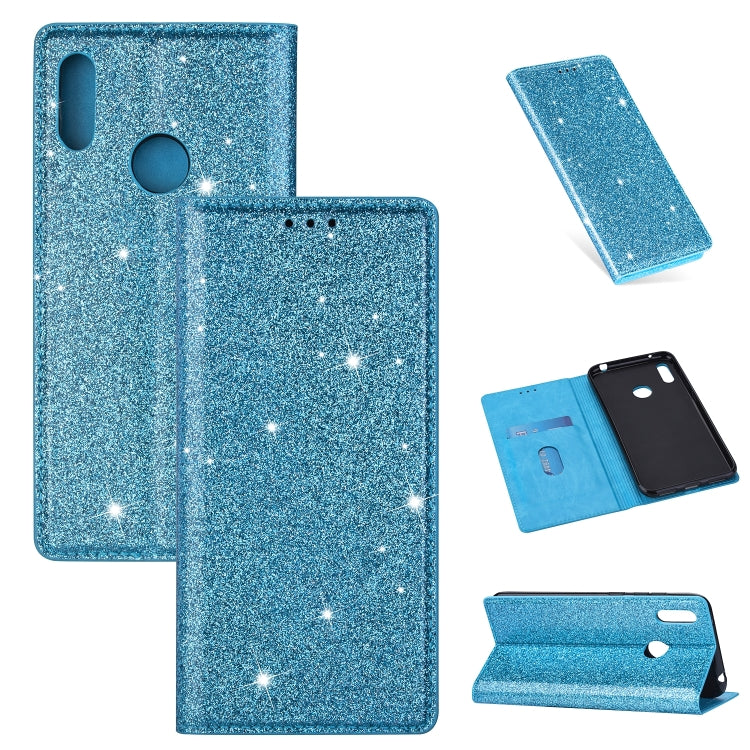 Ultrathin Glitter Magnetic Horizontal Flip Leather Case with Holder & Card Slots, For Huawei P Smart+ 2019, For Huawei P20 Lite, For Huawei P20 Pro, For Huawei P30, For Huawei P30 Lite, For Huawei Y7 (2019), For Huawei Y6 (2019)