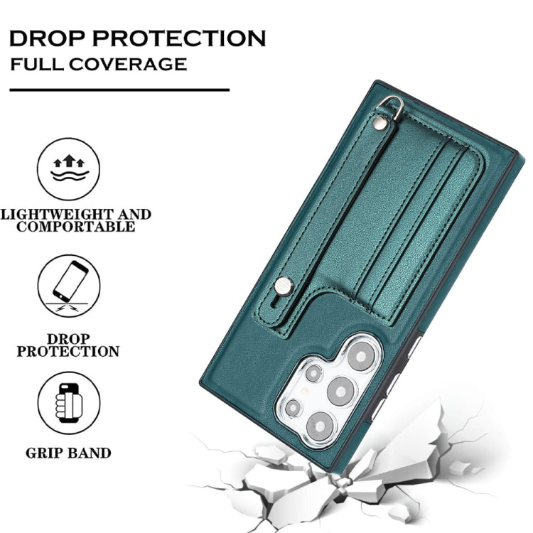 Shockproof Leather Phone Case with Wrist Strap, For Samsung Galaxy S24 Ultra 5G, For Samsung Galaxy S24+ 5G, For Samsung Galaxy S24 5G, For Samsung Galaxy A15, For Samsung Galaxy A05, For Samsung Galaxy A05s, For Samsung Galaxy A25 5G                  ...