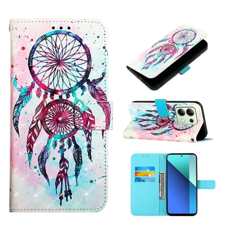 3D Painting Horizontal Flip Leather Phone Case, For Xiaomi Redmi 13 4G, For Xiaomi Poco M6 Pro 4G, For Xiaomi Redmi A3, For Xiaomi Redmi Note 13 Pro 4G Global, For Xiaomi Redmi Note 13 4G Global, For Xiaomi Redmi K70E