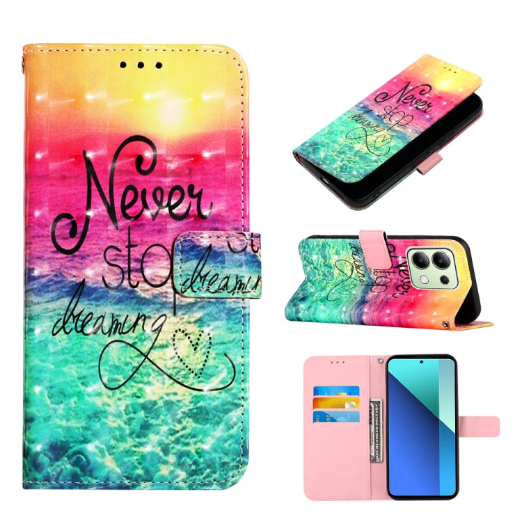 3D Painting Horizontal Flip Leather Phone Case, For Xiaomi Redmi 13 4G, For Xiaomi Poco M6 Pro 4G, For Xiaomi Redmi A3, For Xiaomi Redmi Note 13 Pro 4G Global, For Xiaomi Redmi Note 13 4G Global, For Xiaomi Redmi K70E
