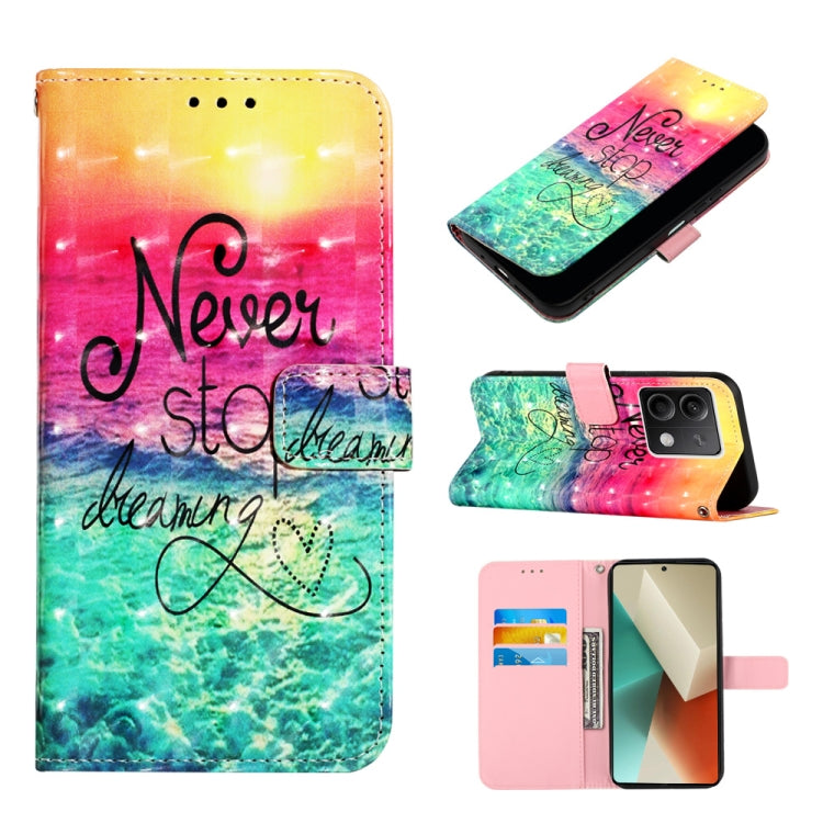 3D Painting Horizontal Flip Leather Phone Case, For Xiaomi Poco X6 Pro, For Xiaomi Redmi Note 13 5G Global, For Xiaomi Redmi 13C, For Xiaomi Redmi Note 13 Pro+ 5G, For Xiaomi Redmi Note 13 Pro 5G Global