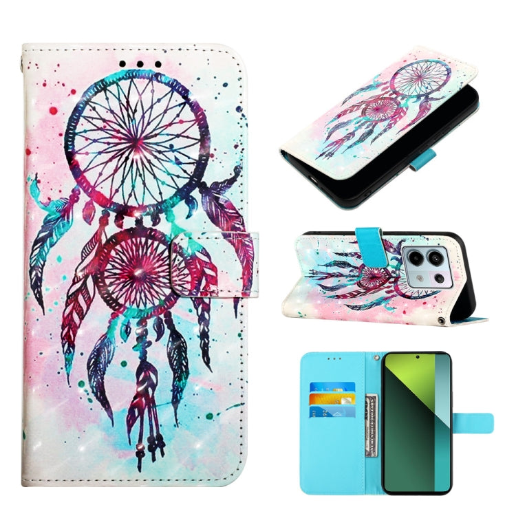 3D Painting Horizontal Flip Leather Phone Case, For Xiaomi Poco X6 Pro, For Xiaomi Redmi Note 13 5G Global, For Xiaomi Redmi 13C, For Xiaomi Redmi Note 13 Pro+ 5G, For Xiaomi Redmi Note 13 Pro 5G Global