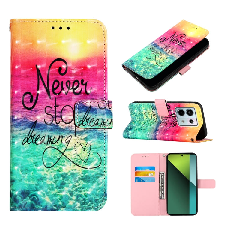 3D Painting Horizontal Flip Leather Phone Case, For Xiaomi Poco X6 Pro, For Xiaomi Redmi Note 13 5G Global, For Xiaomi Redmi 13C, For Xiaomi Redmi Note 13 Pro+ 5G, For Xiaomi Redmi Note 13 Pro 5G Global