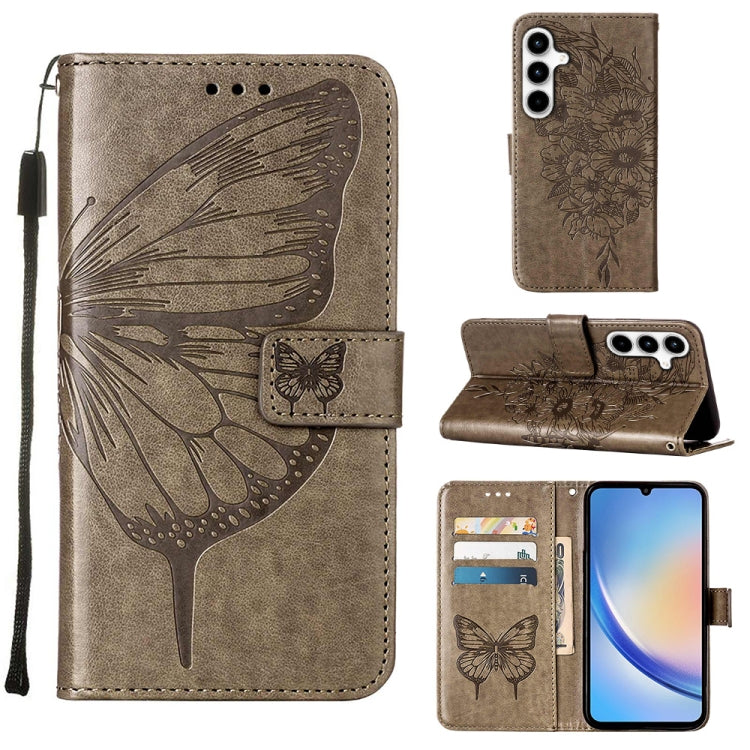 Embossed Butterfly Leather Phone Case, For Samsung Galaxy S24 FE 5G, For Samsung Galaxy M55, For Samsung Galaxy M15 / F15 5G Global, For Samsung Galaxy Xcover7, For Samsung Galaxy A55, For Samsung Galaxy A35 5G