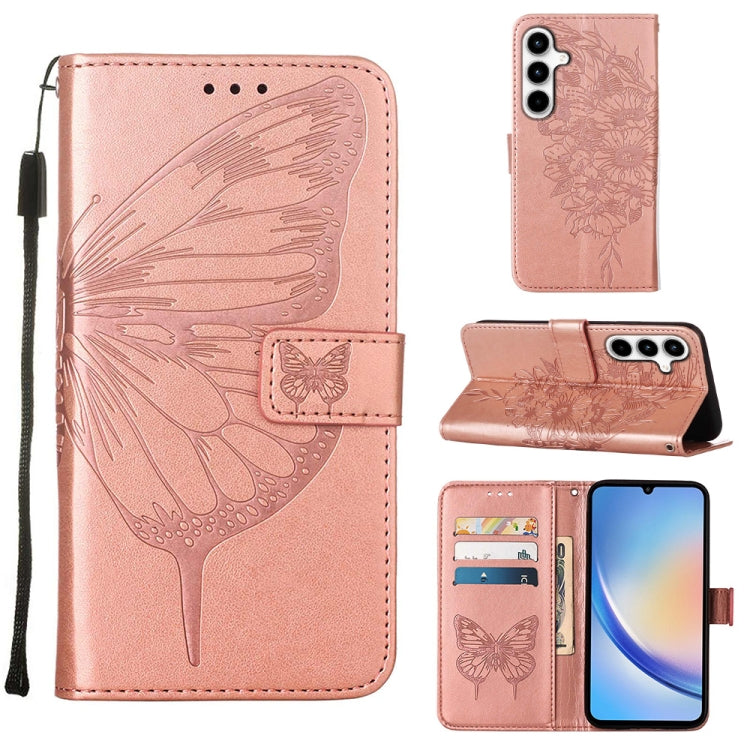 Embossed Butterfly Leather Phone Case, For Samsung Galaxy S24 FE 5G, For Samsung Galaxy M55, For Samsung Galaxy M15 / F15 5G Global, For Samsung Galaxy Xcover7, For Samsung Galaxy A55, For Samsung Galaxy A35 5G