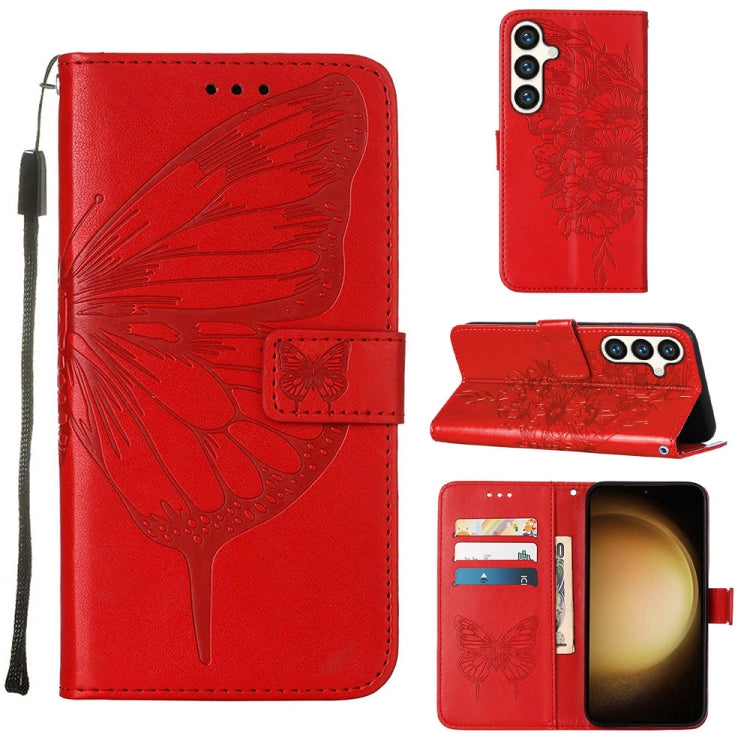 Embossed Butterfly Leather Phone Case, For Samsung Galaxy S24 Ultra 5G, For Samsung Galaxy S24+ 5G, For Samsung Galaxy S24 5G, For Samsung Galaxy M34 5G / F34 5G, For Samsung Galaxy M54 5G / F54 5G, For Samsung Galaxy M14 5G Global