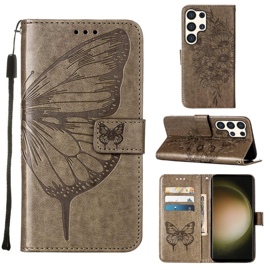 Embossed Butterfly Leather Phone Case, For Samsung Galaxy S24 Ultra 5G, For Samsung Galaxy S24+ 5G, For Samsung Galaxy S24 5G, For Samsung Galaxy M34 5G / F34 5G, For Samsung Galaxy M54 5G / F54 5G, For Samsung Galaxy M14 5G Global