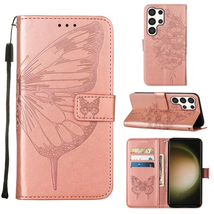 Embossed Butterfly Leather Phone Case, For Samsung Galaxy S24 Ultra 5G, For Samsung Galaxy S24+ 5G, For Samsung Galaxy S24 5G, For Samsung Galaxy M34 5G / F34 5G, For Samsung Galaxy M54 5G / F54 5G, For Samsung Galaxy M14 5G Global