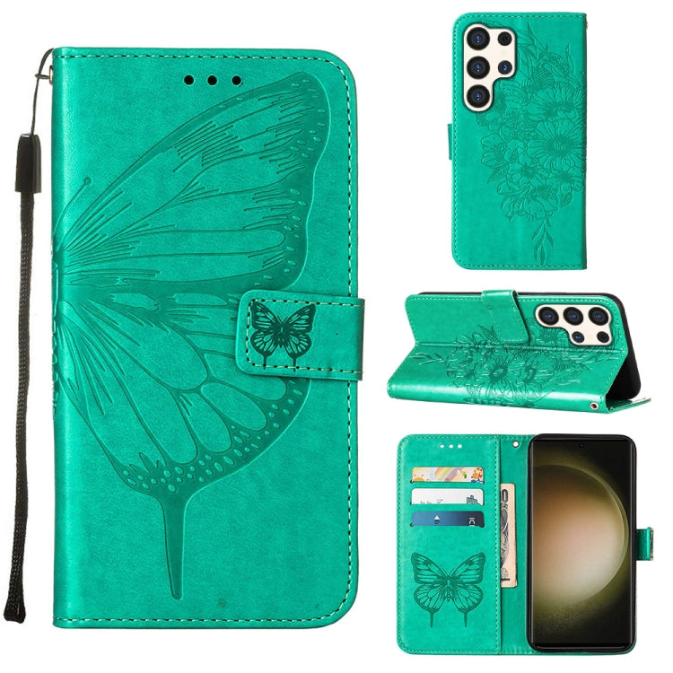 Embossed Butterfly Leather Phone Case, For Samsung Galaxy S24 Ultra 5G, For Samsung Galaxy S24+ 5G, For Samsung Galaxy S24 5G, For Samsung Galaxy M34 5G / F34 5G, For Samsung Galaxy M54 5G / F54 5G, For Samsung Galaxy M14 5G Global