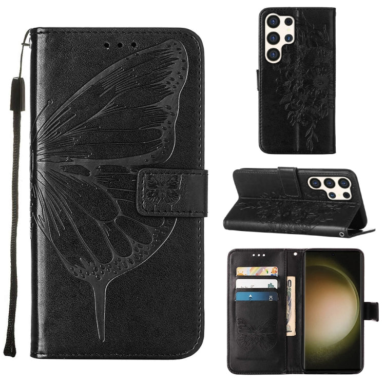 Embossed Butterfly Leather Phone Case, For Samsung Galaxy S24 Ultra 5G, For Samsung Galaxy S24+ 5G, For Samsung Galaxy S24 5G, For Samsung Galaxy M34 5G / F34 5G, For Samsung Galaxy M54 5G / F54 5G, For Samsung Galaxy M14 5G Global
