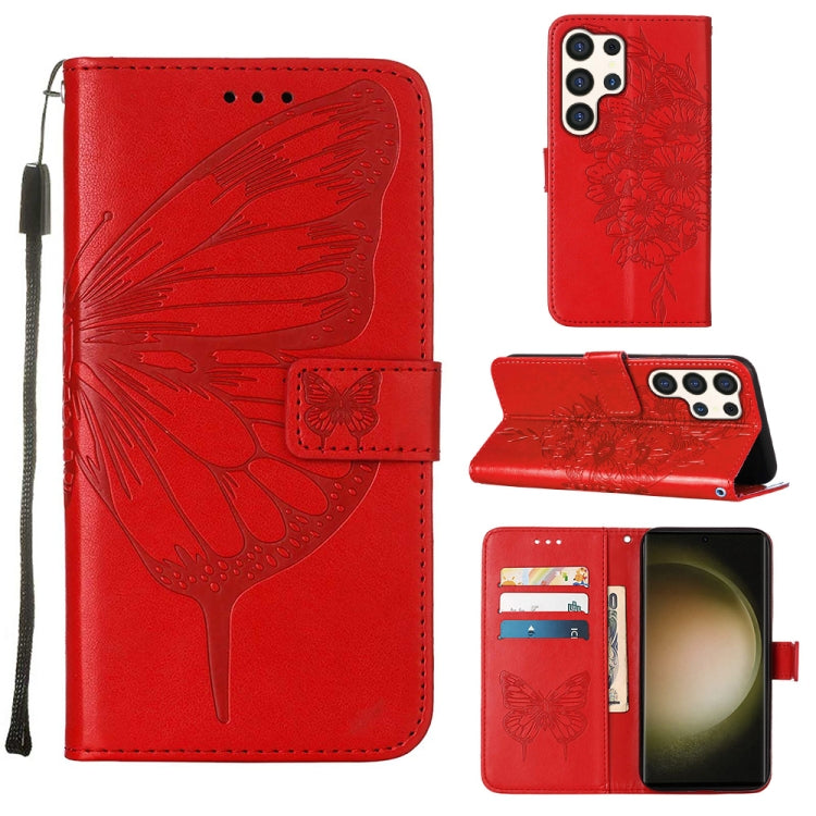 Embossed Butterfly Leather Phone Case, For Samsung Galaxy S24 Ultra 5G, For Samsung Galaxy S24+ 5G, For Samsung Galaxy S24 5G, For Samsung Galaxy M34 5G / F34 5G, For Samsung Galaxy M54 5G / F54 5G, For Samsung Galaxy M14 5G Global