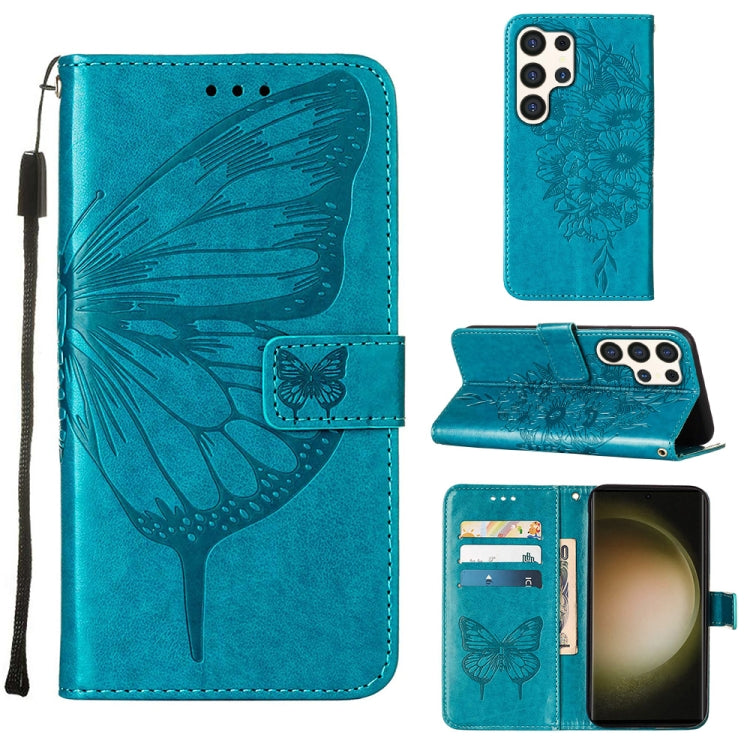 Embossed Butterfly Leather Phone Case, For Samsung Galaxy S24 Ultra 5G, For Samsung Galaxy S24+ 5G, For Samsung Galaxy S24 5G, For Samsung Galaxy M34 5G / F34 5G, For Samsung Galaxy M54 5G / F54 5G, For Samsung Galaxy M14 5G Global