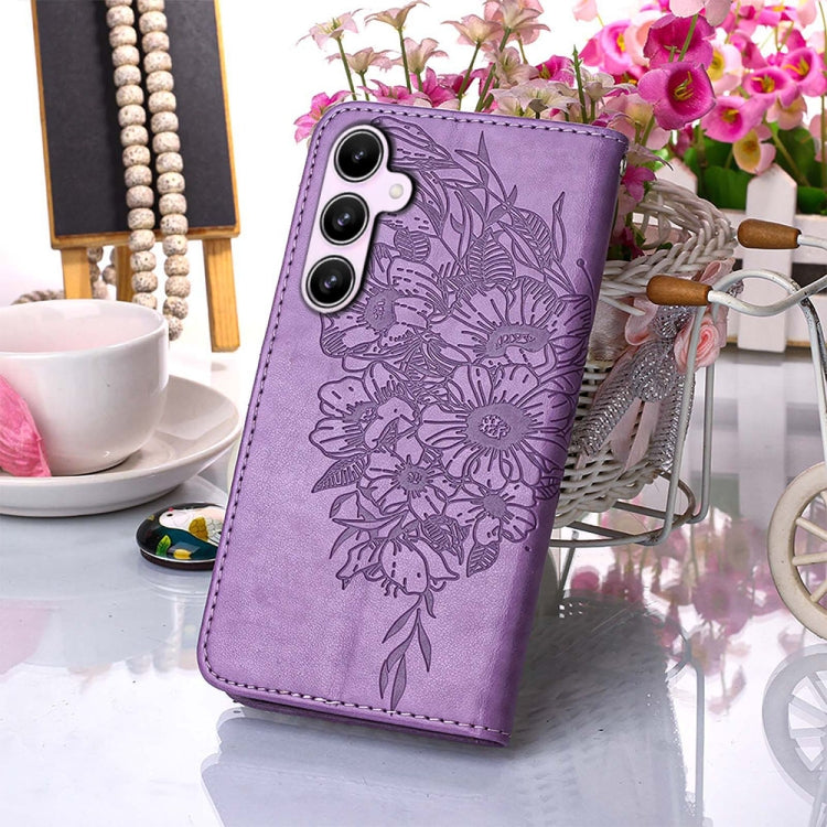 Embossed Butterfly Leather Phone Case, For Samsung Galaxy S24 FE 5G, For Samsung Galaxy M55, For Samsung Galaxy M15 / F15 5G Global, For Samsung Galaxy Xcover7, For Samsung Galaxy A55, For Samsung Galaxy A35 5G