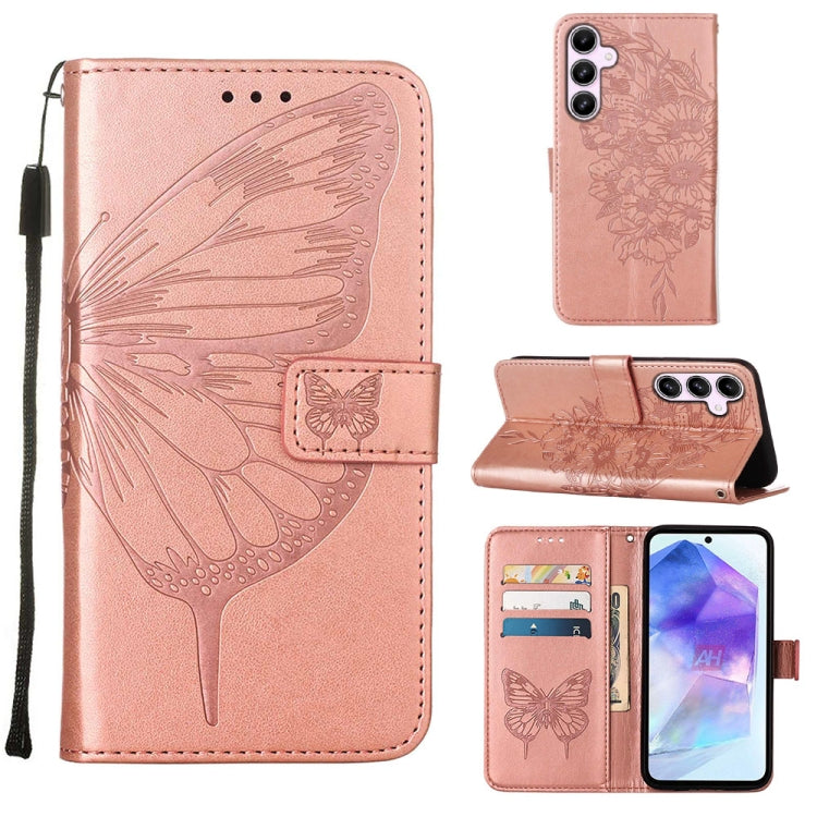 Embossed Butterfly Leather Phone Case, For Samsung Galaxy S24 FE 5G, For Samsung Galaxy M55, For Samsung Galaxy M15 / F15 5G Global, For Samsung Galaxy Xcover7, For Samsung Galaxy A55, For Samsung Galaxy A35 5G