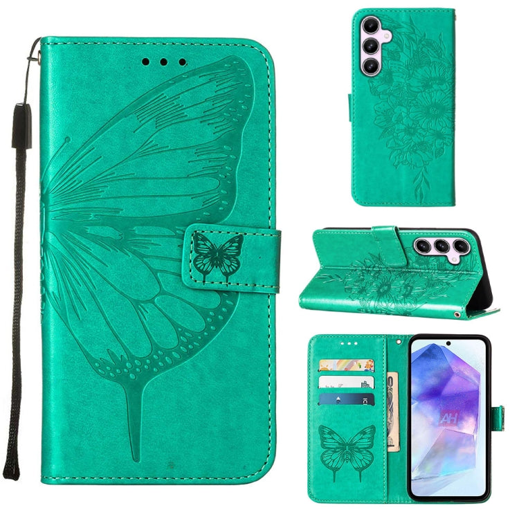 Embossed Butterfly Leather Phone Case, For Samsung Galaxy S24 FE 5G, For Samsung Galaxy M55, For Samsung Galaxy M15 / F15 5G Global, For Samsung Galaxy Xcover7, For Samsung Galaxy A55, For Samsung Galaxy A35 5G