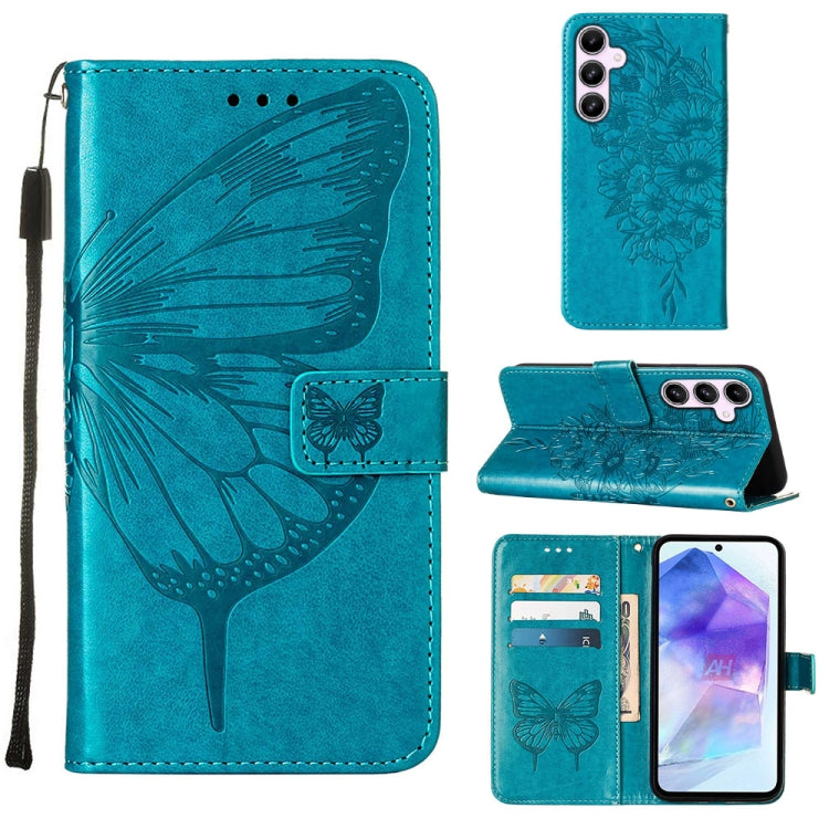 Embossed Butterfly Leather Phone Case, For Samsung Galaxy S24 FE 5G, For Samsung Galaxy M55, For Samsung Galaxy M15 / F15 5G Global, For Samsung Galaxy Xcover7, For Samsung Galaxy A55, For Samsung Galaxy A35 5G