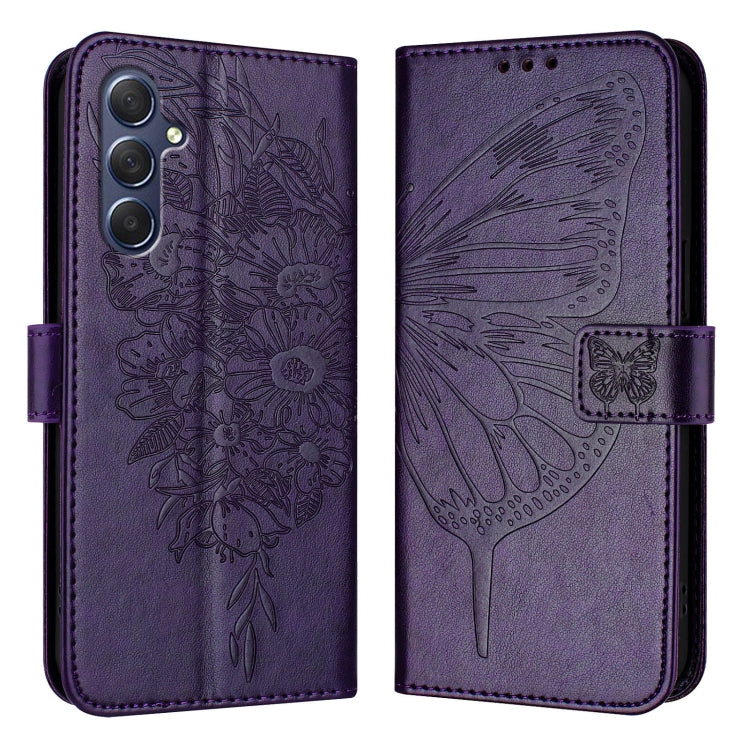 Embossed Butterfly Leather Phone Case, For Samsung Galaxy S24 Ultra 5G, For Samsung Galaxy S24+ 5G, For Samsung Galaxy S24 5G, For Samsung Galaxy M34 5G / F34 5G, For Samsung Galaxy M54 5G / F54 5G, For Samsung Galaxy M14 5G Global