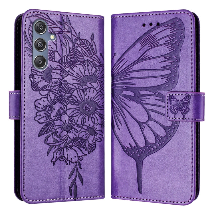 Embossed Butterfly Leather Phone Case, For Samsung Galaxy S24 Ultra 5G, For Samsung Galaxy S24+ 5G, For Samsung Galaxy S24 5G, For Samsung Galaxy M34 5G / F34 5G, For Samsung Galaxy M54 5G / F54 5G, For Samsung Galaxy M14 5G Global
