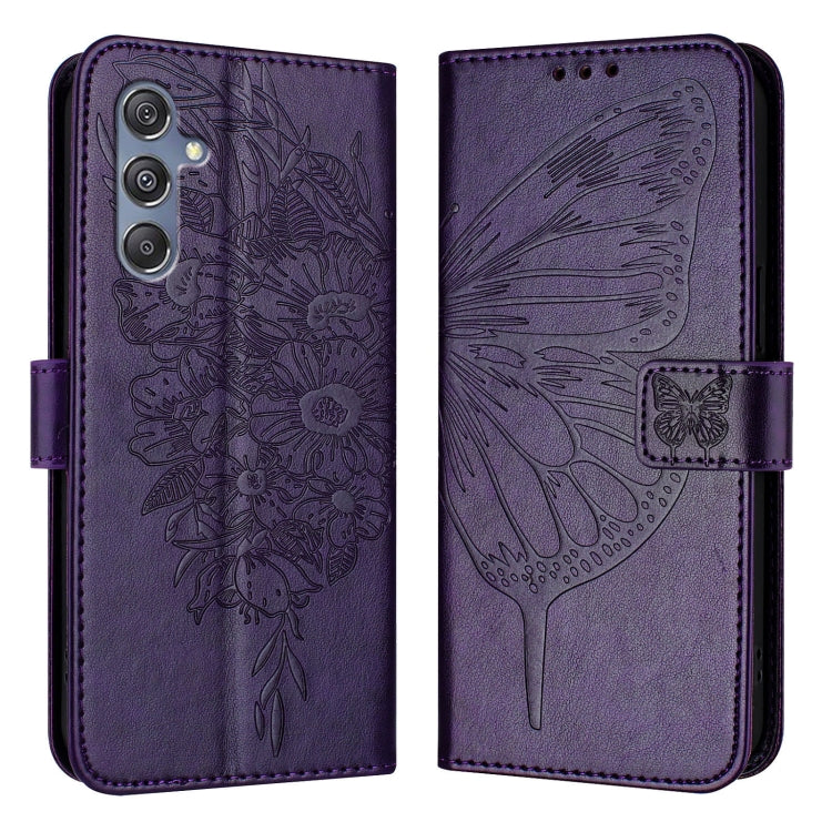 Embossed Butterfly Leather Phone Case, For Samsung Galaxy S24 Ultra 5G, For Samsung Galaxy S24+ 5G, For Samsung Galaxy S24 5G, For Samsung Galaxy M34 5G / F34 5G, For Samsung Galaxy M54 5G / F54 5G, For Samsung Galaxy M14 5G Global