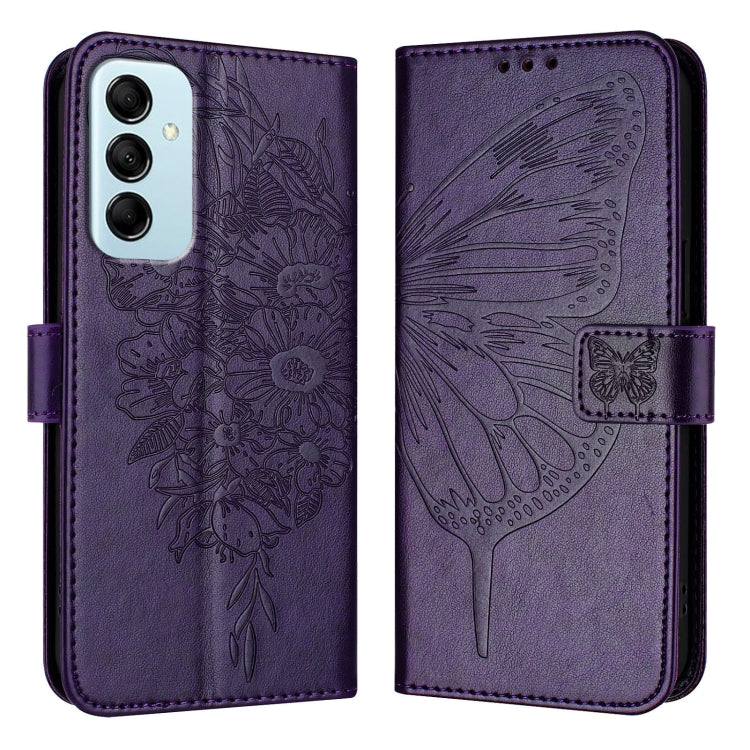 Embossed Butterfly Leather Phone Case, For Samsung Galaxy S24 Ultra 5G, For Samsung Galaxy S24+ 5G, For Samsung Galaxy S24 5G, For Samsung Galaxy M34 5G / F34 5G, For Samsung Galaxy M54 5G / F54 5G, For Samsung Galaxy M14 5G Global