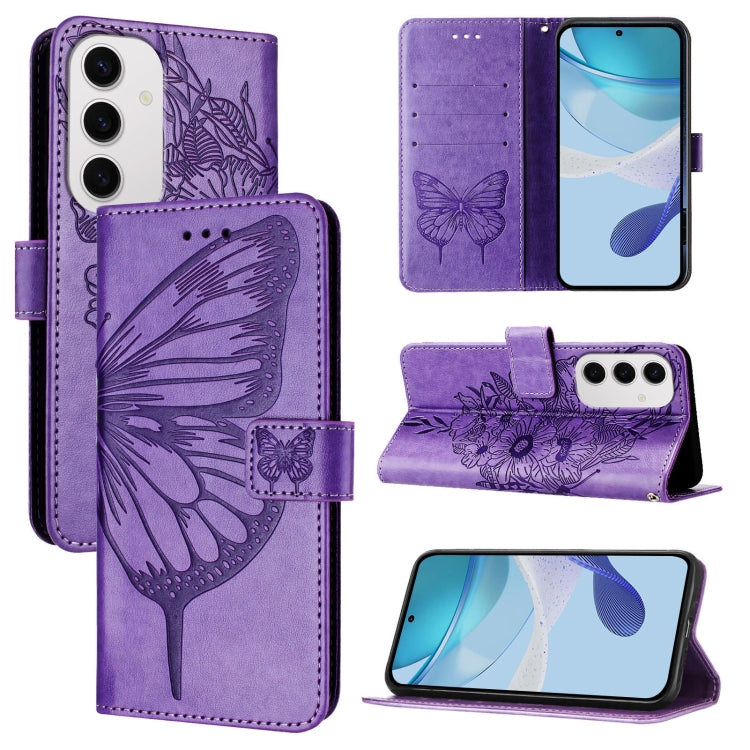Embossed Butterfly Leather Phone Case, For Samsung Galaxy S24 FE 5G, For Samsung Galaxy M55, For Samsung Galaxy M15 / F15 5G Global, For Samsung Galaxy Xcover7, For Samsung Galaxy A55, For Samsung Galaxy A35 5G