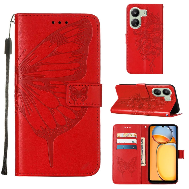 Embossed Butterfly Leather Phone Case, For Xiaomi Redmi 13C, For Xiaomi Redmi Note 13 Pro+ 5G, For Xiaomi Redmi Note 13 Pro 5G Global, For Xiaomi Poco M6 Pro 5G / Redmi 12 4G/5G, For Xiaomi Redmi K70 / K70 Pro, For Xiaomi 13T / 13T Pro Global