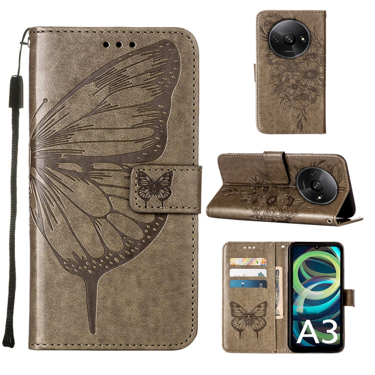 Embossed Butterfly Leather Phone Case, For Xiaomi Poco F6, For Xiaomi Poco M6 Pro 4G, For Xiaomi Poco X6 Neo 5G Global, For Xiaomi Redmi A3, For Xiaomi Redmi Note 13 Pro 4G Global, For Xiaomi Redmi Note 13 4G Global