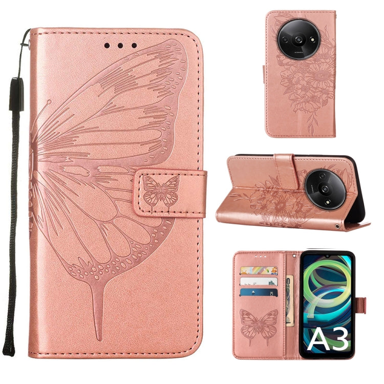 Embossed Butterfly Leather Phone Case, For Xiaomi Poco F6, For Xiaomi Poco M6 Pro 4G, For Xiaomi Poco X6 Neo 5G Global, For Xiaomi Redmi A3, For Xiaomi Redmi Note 13 Pro 4G Global, For Xiaomi Redmi Note 13 4G Global