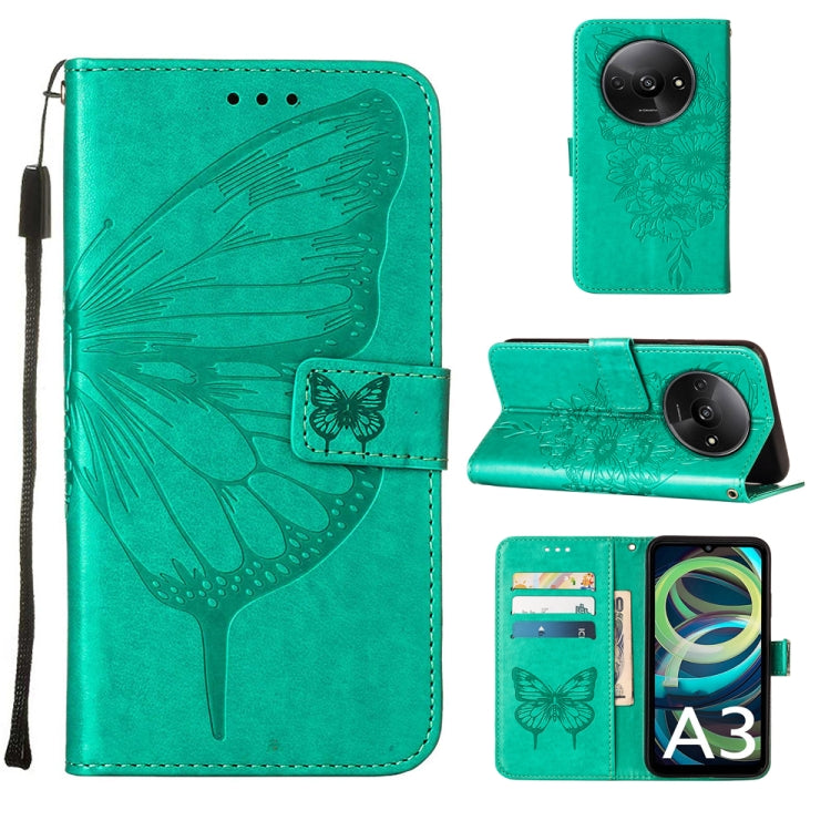 Embossed Butterfly Leather Phone Case, For Xiaomi Poco F6, For Xiaomi Poco M6 Pro 4G, For Xiaomi Poco X6 Neo 5G Global, For Xiaomi Redmi A3, For Xiaomi Redmi Note 13 Pro 4G Global, For Xiaomi Redmi Note 13 4G Global