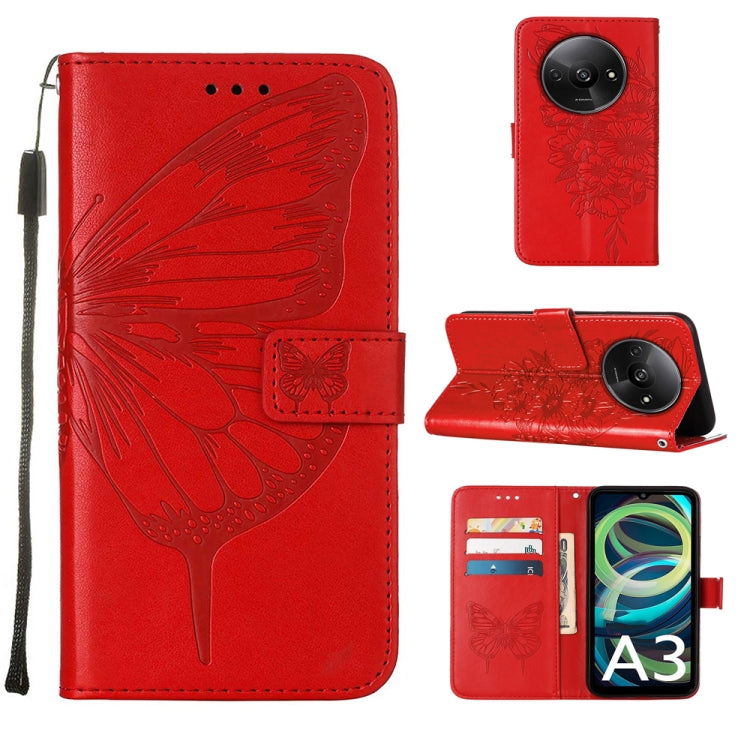 Embossed Butterfly Leather Phone Case, For Xiaomi Poco F6, For Xiaomi Poco M6 Pro 4G, For Xiaomi Poco X6 Neo 5G Global, For Xiaomi Redmi A3, For Xiaomi Redmi Note 13 Pro 4G Global, For Xiaomi Redmi Note 13 4G Global