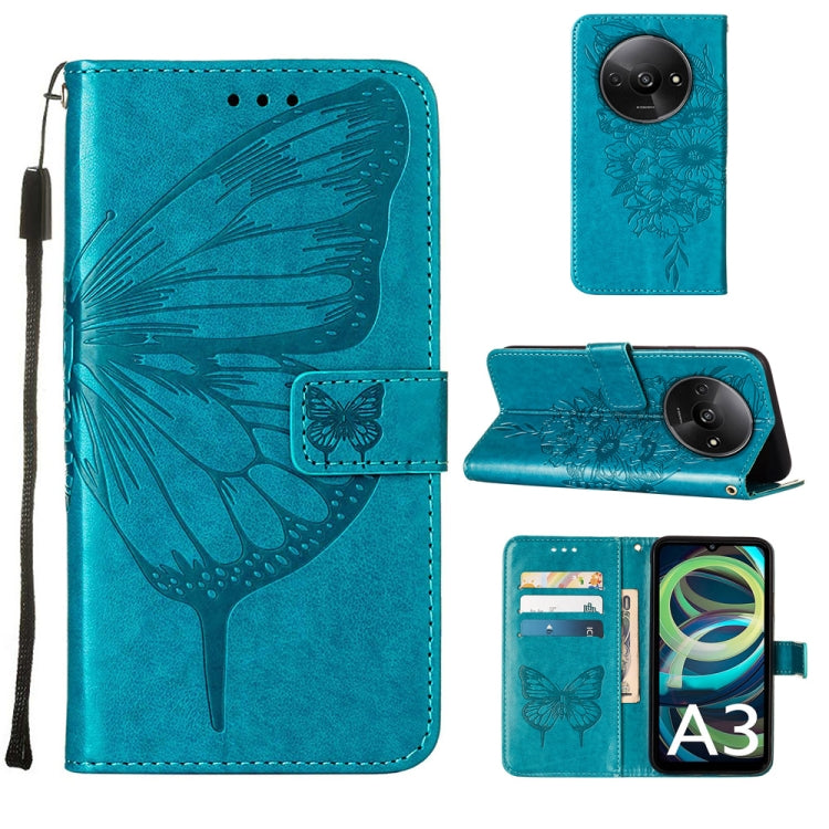 Embossed Butterfly Leather Phone Case, For Xiaomi Poco F6, For Xiaomi Poco M6 Pro 4G, For Xiaomi Poco X6 Neo 5G Global, For Xiaomi Redmi A3, For Xiaomi Redmi Note 13 Pro 4G Global, For Xiaomi Redmi Note 13 4G Global