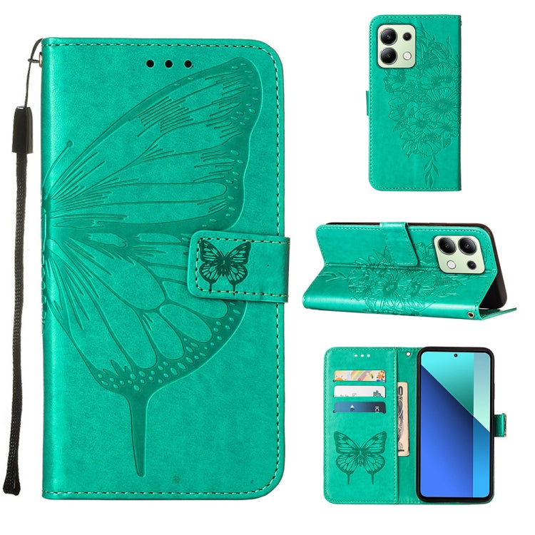 Embossed Butterfly Leather Phone Case, For Xiaomi Poco F6, For Xiaomi Poco M6 Pro 4G, For Xiaomi Poco X6 Neo 5G Global, For Xiaomi Redmi A3, For Xiaomi Redmi Note 13 Pro 4G Global, For Xiaomi Redmi Note 13 4G Global