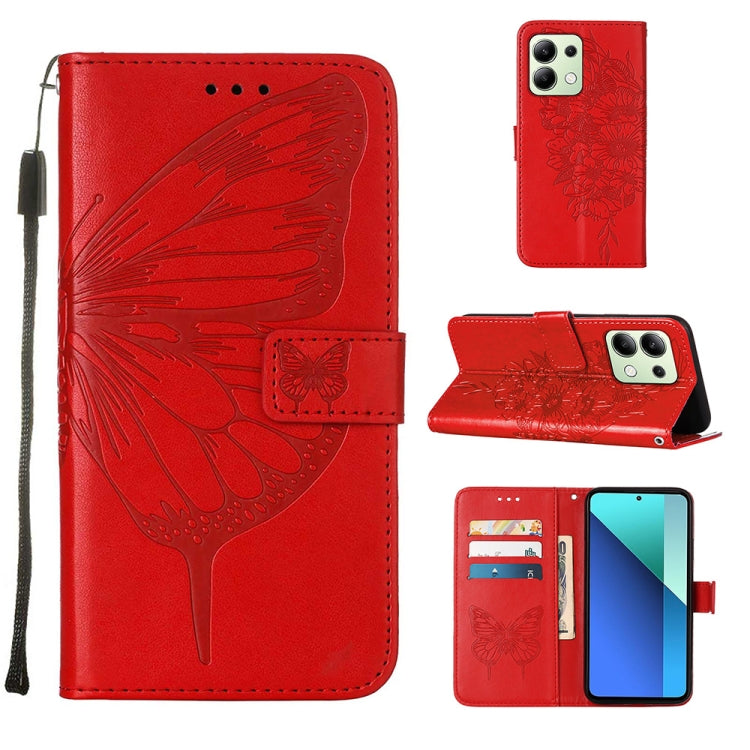 Embossed Butterfly Leather Phone Case, For Xiaomi Poco F6, For Xiaomi Poco M6 Pro 4G, For Xiaomi Poco X6 Neo 5G Global, For Xiaomi Redmi A3, For Xiaomi Redmi Note 13 Pro 4G Global, For Xiaomi Redmi Note 13 4G Global