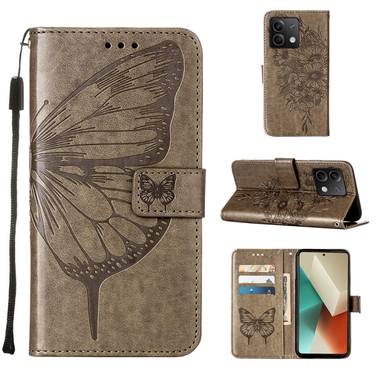 Embossed Butterfly Leather Phone Case, For Xiaomi Redmi K70E, For Xiaomi Poco X6 Pro, For Xiaomi 14 Ultra 5G Global, For Xiaomi 14 Pro 5G Global, For Xiaomi 14 5G Global, For Xiaomi Redmi Note 13 5G Global