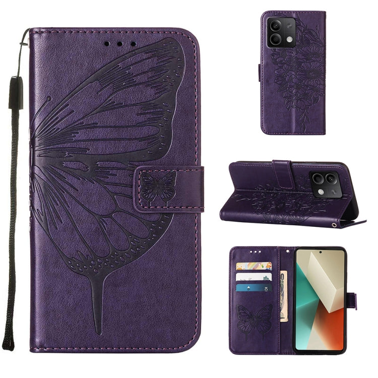 Embossed Butterfly Leather Phone Case, For Xiaomi Redmi K70E, For Xiaomi Poco X6 Pro, For Xiaomi 14 Ultra 5G Global, For Xiaomi 14 Pro 5G Global, For Xiaomi 14 5G Global, For Xiaomi Redmi Note 13 5G Global